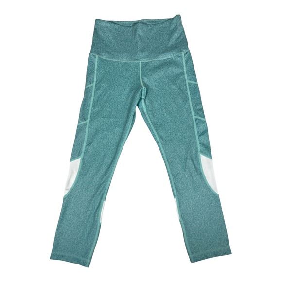 Zyia Active Pants - ZYIA Active Teal White Athletic Cropped Leggings Side‎ Pockets Womens